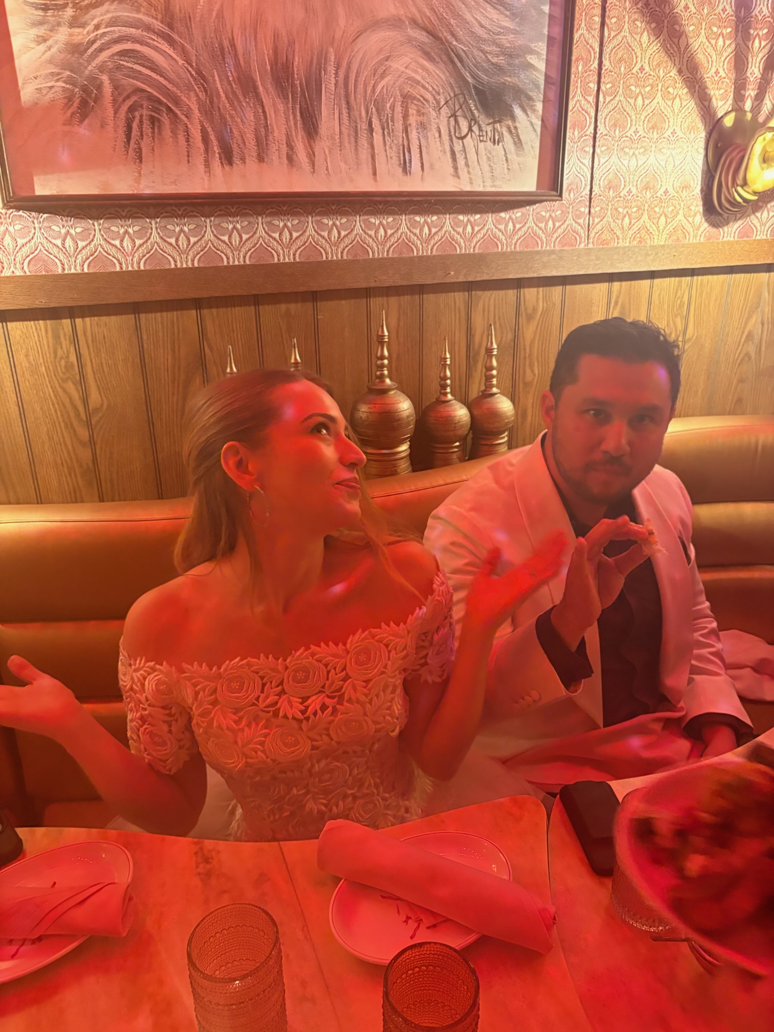 Nick and Ren at their wedding reception